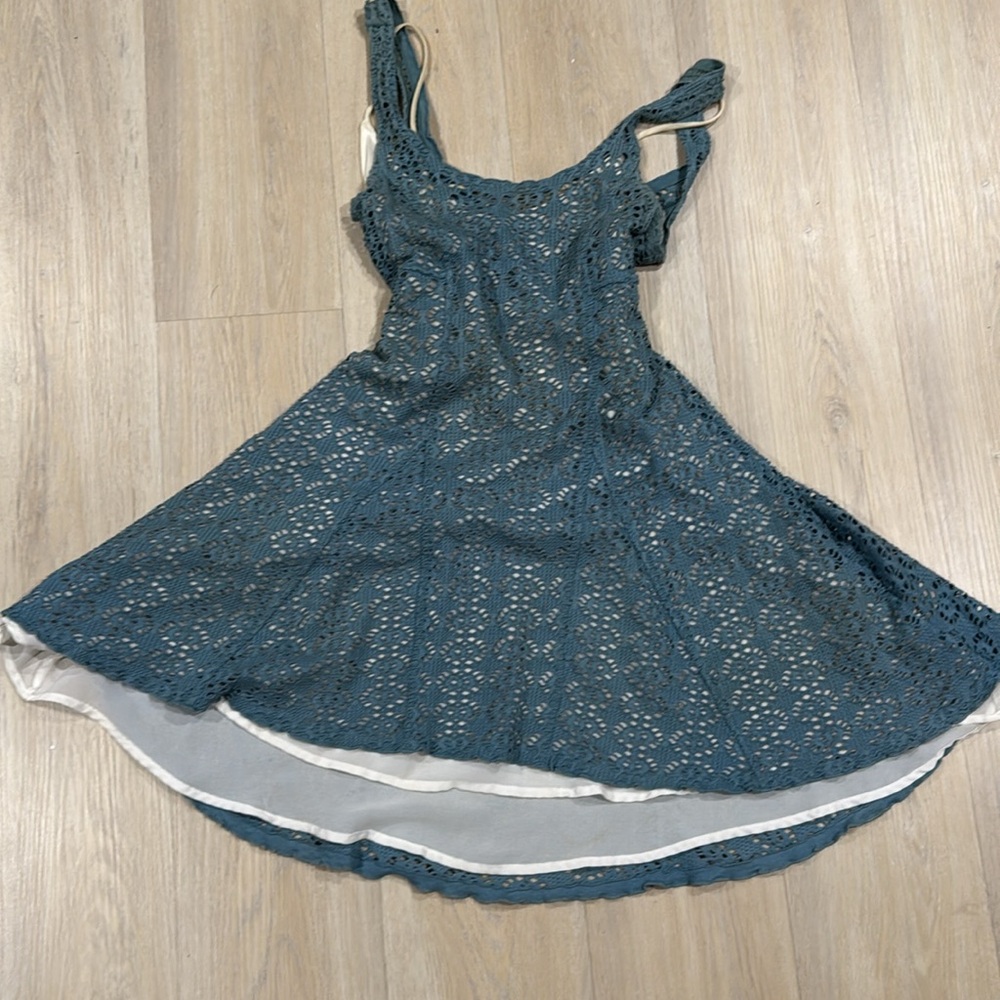 **Free People Blue Lace Coverup Dress
